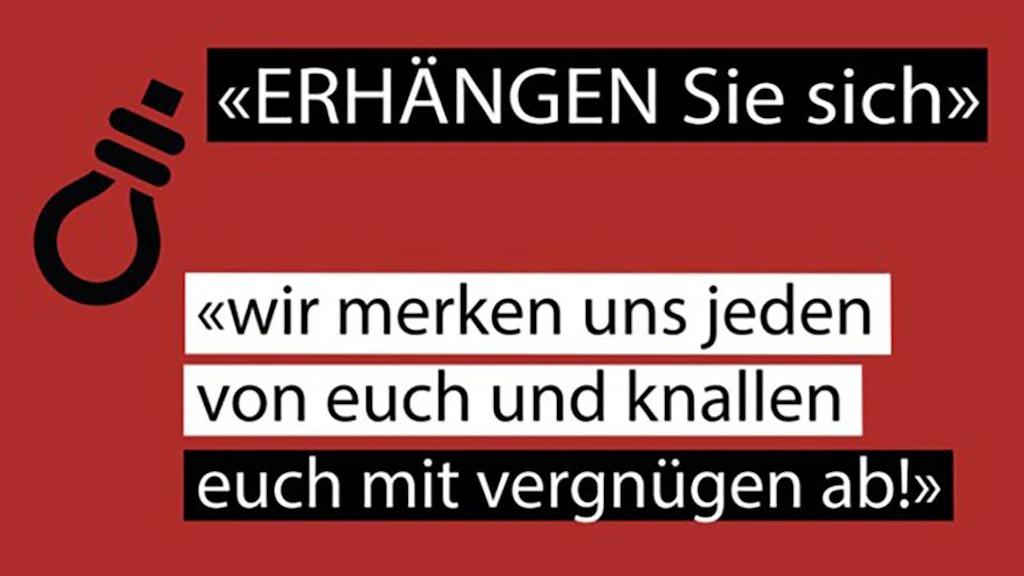 Beispiele von Hassrede, die den demokratischen Diskurs bedroht.